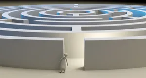 3d White Round Maze Wallpaper