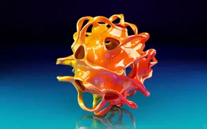 3d Yellow Abstract Form Wallpaper