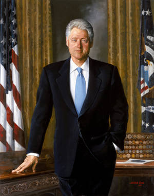 42nd President Bill Clinton In An Hd Portrait Wallpaper