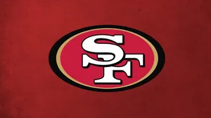 49ers Sf Logo In Grunge Red Wallpaper