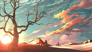 4d Ultra Hd Desert Sunset Wallpaper