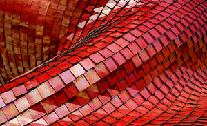 4d Ultra Hd Red Glossy Tiles Wallpaper