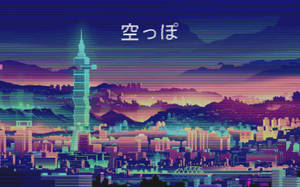 4k Aesthetic Anime Vaporwave Style Wallpaper