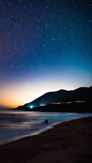 4k Android Starry Seashore Wallpaper