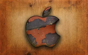 4k Apple With Brown Wallpaper