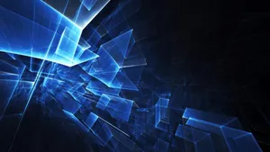 4k Computer Abstract Blue Cubes Wallpaper