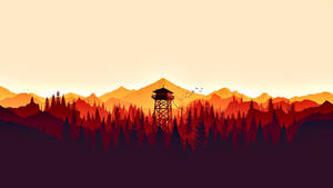 4k Firewatch Vibrant Orange Mountains Wallpaper