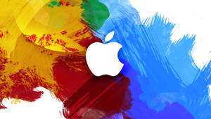 4k Laptop Apple Colorful Brush Strokes Wallpaper