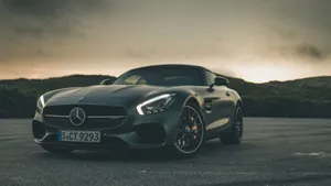 4k Mercedes With Mountain Wallpaper