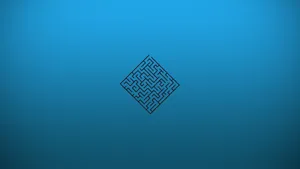 4k Minimal Blue Maze Puzzle Wallpaper