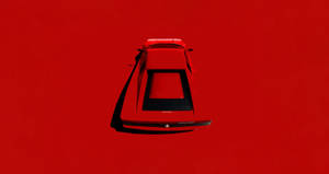 4k Minimalist Red Car Wallpaper