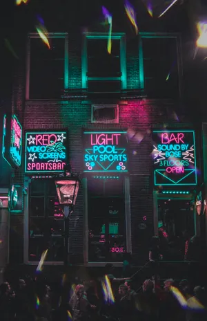 4k Neon Bar Signs Wallpaper
