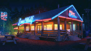 4k Neon Diner Wallpaper