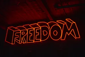 4k Neon Freedom Wallpaper
