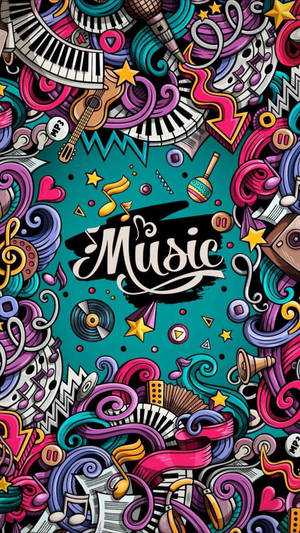 4k Phone Background Music Doodles Wallpaper