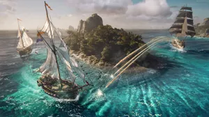 4k Pirate Ship Bombing Another Ship Wallpaper