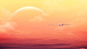 4k Planes Sunset Sky Wallpaper