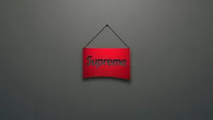 4k Supreme Hanging Red Plate Wallpaper