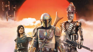 4k The Mandalorian Trio Wallpaper