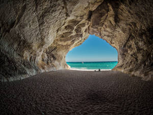 4k Ultra Hd Beach Cave Wallpaper