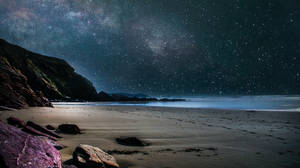 4k Ultra Hd Beach Starry Sky Wallpaper