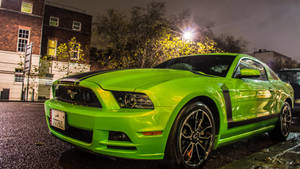 4k Ultra Hd Mustang Boss Bright Green Wallpaper