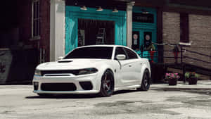 4k White Dodge Hellcat Wallpaper