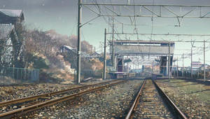 5 Centimeters Per Second Train Track Wallpaper