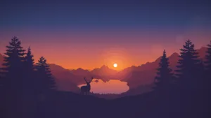5k Firewatch Deer Aesthetic Wallpaper