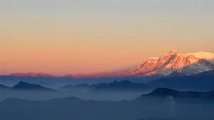 5k Snowy Mountain Peak Wallpaper