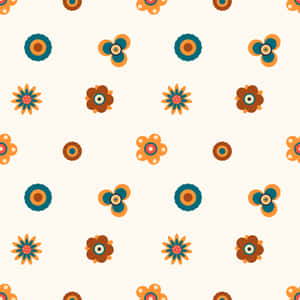 70s Floral Geometric Pattern Wallpaper