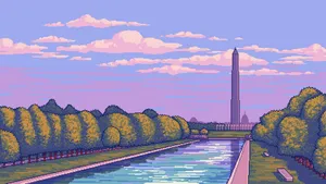 8 Bit Japan Park Wallpaper