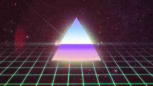 80s Neon Grid Triangle Wallpaper