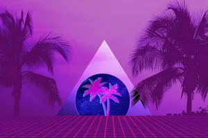 80s Retro Palm Beach Wallpaper