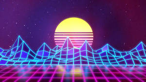 80s Synthwave Background Wallpaper