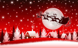 8k Christmas Red Starry Evening Wallpaper