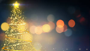 8k Christmas Shiny Tree Bokeh Wallpaper