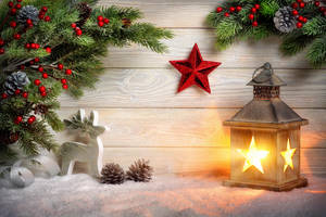 8k Christmas Star Lantern Wallpaper