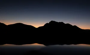 8k Desktop Mountains Silhouette Wallpaper