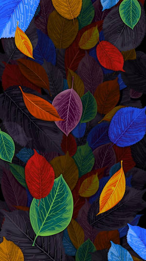 8k Iphone Falling Multicolored Leaves Wallpaper