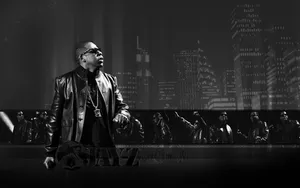 90s Rapper Jay-z In Leather Jacket Wallpaper