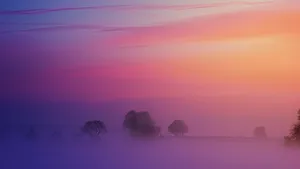 A Beautiful Blue And Purple Sunset Over The Horizon. Wallpaper