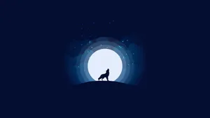 A Beautiful Night Sky Featuring A Full Wolf Moon Wallpaper