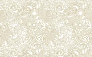 A Beige And White Paisley Pattern Wallpaper
