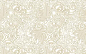 A Beige And White Paisley Pattern Wallpaper