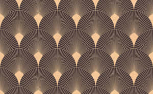 A Black And Beige Pattern With A Wing Design Wallpaper