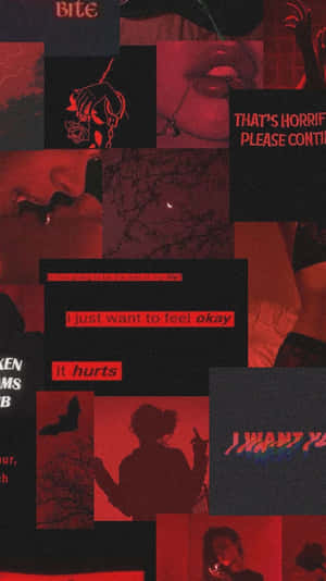 A Black And Red Background With Many Pictures Wallpaper