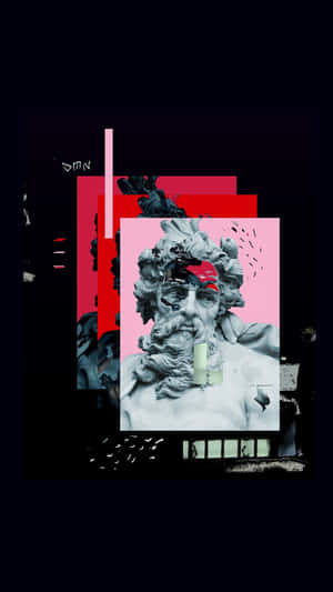 A Black And Red Image Of A Man With A Head Wallpaper