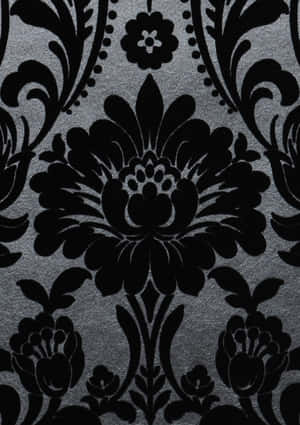 A Black And Silver Damask Wallpaper Wallpaper