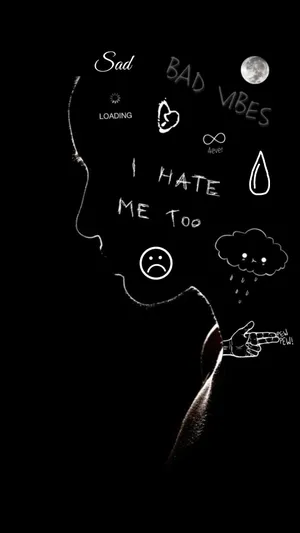 A Black And White Image Of A Person With A Black Head Wallpaper